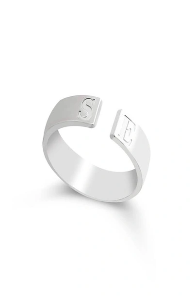 Shop Melanie Marie Personalized Open Band Ring In Sterling Silver