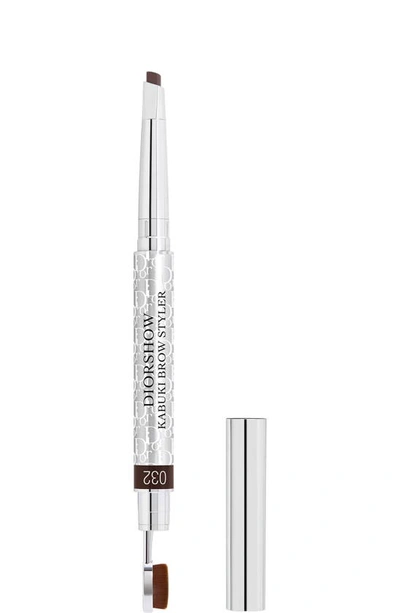 Shop Dior 'show Kabuki Brow Styler Pencil & Brush In 032 Dark Brown