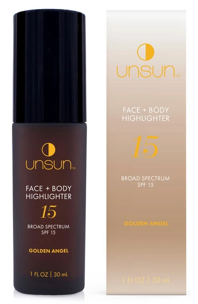 Shop Unsun Face + Body Highlighter Broad Spectrum Spf 15 Sunscreen, 1 oz In Golden Angel