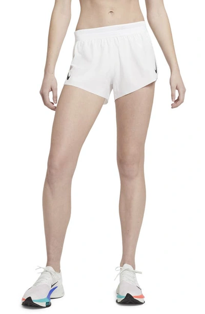 Shop Nike Aeroswift Running Shorts In White/ Black