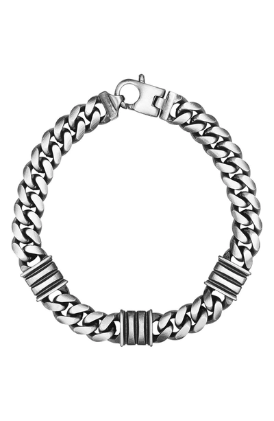 Shop Karat Rush Sterling Silver Gunmetal-tone Italian Matte Curb Bracelet