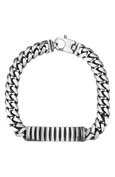 Shop Karat Rush Sterling Silver Gunmetal-tone Italian Matte Id Curb Bracelet