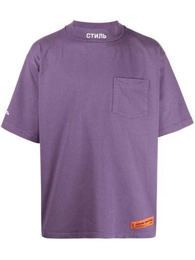 Shop Heron Preston T-shirts In Purple White