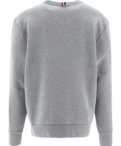 Shop Thom Browne "rwb Diagonal Stripe" Sweatshirt In Grey