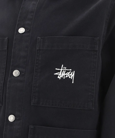 Shop Stussy "canvas Chore" Jacket In Black  