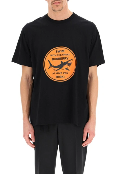 Shop Burberry Larkin Shark T-shirt In Black