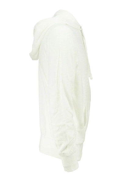 Shop Majestic Hooded Sweatshirt In Cotton And Modal In White