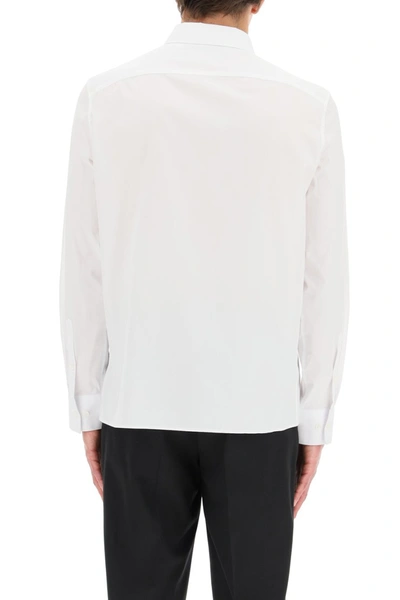 Shop Neil Barrett Thunderbolt Dual Material Shirt In White Black