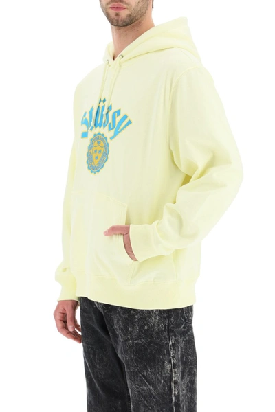 Stussy Stüssy City Seal Logo Embroidered Hoodie In Pale Yellow