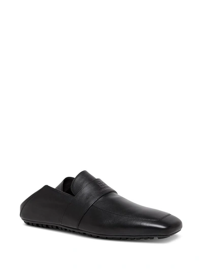 Shop Balenciaga Black Leather Loafers