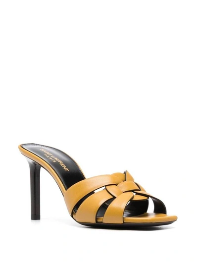 Shop Saint Laurent Sandals In Kaki