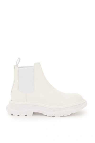 Shop Alexander Mcqueen Chelsea Tread Boots In Bone White White