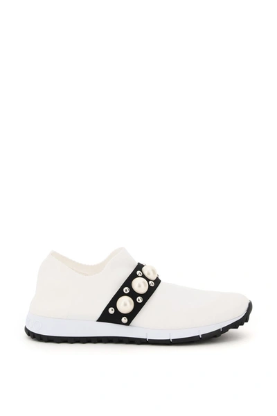 Shop Jimmy Choo Verona Sneakers Pearls And Studs In White Black