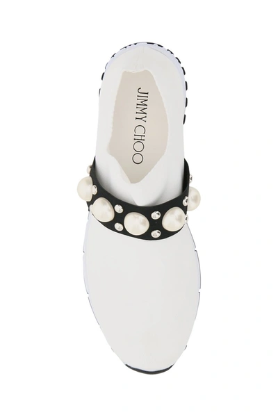 Shop Jimmy Choo Verona Sneakers Pearls And Studs In White Black