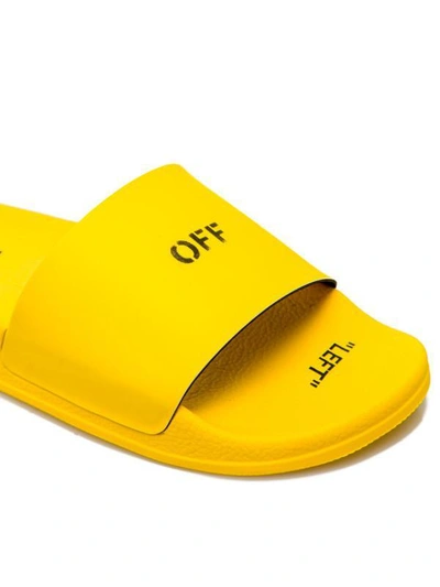 Shop Off-white Pool Slider Yellow In Black Green