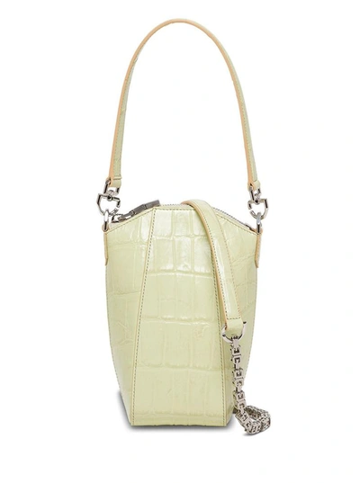 Shop Givenchy Antigona Vertical Crossbody Bag In Crocodile Print Leather In Green