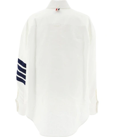Shop Thom Browne "4-bar" Shirt In White