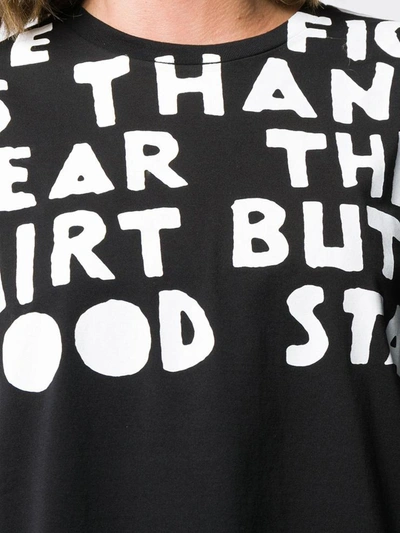 Oversized Slogan Print T-shirt In Black