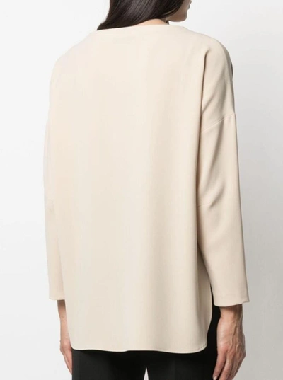 Shop Alberto Biani Blouse In Beige Cady