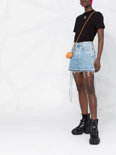 Shop Off-white High-rise Denim Shorts In Nero