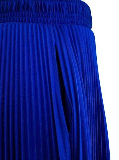 Shop Balenciaga Blue Pleated Tracksuit Skirt