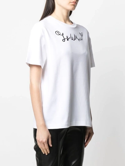 Shop Off-white Logo-print T-shirt In Bianco
