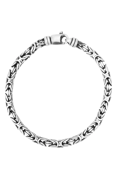 Shop Karat Rush Sterling Silver 5mm Byzantine Design Bracelet In Gunmetal