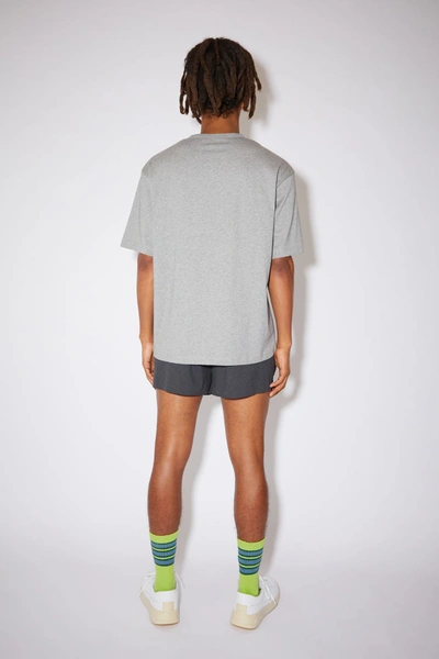 Shop Acne Studios Reflective Face Motif T-shirt Light Grey Melange
