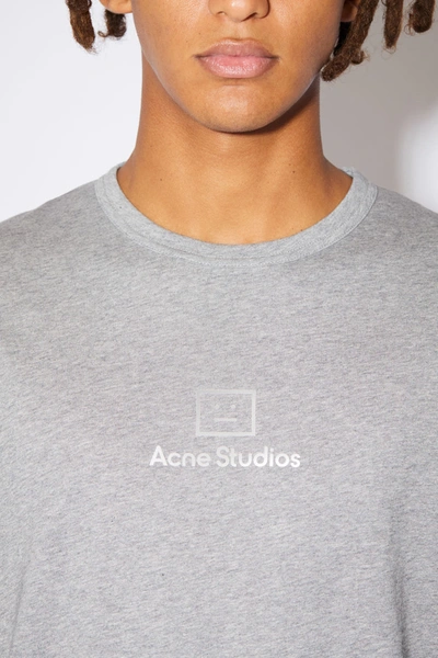 Shop Acne Studios Reflective Face Motif T-shirt Light Grey Melange
