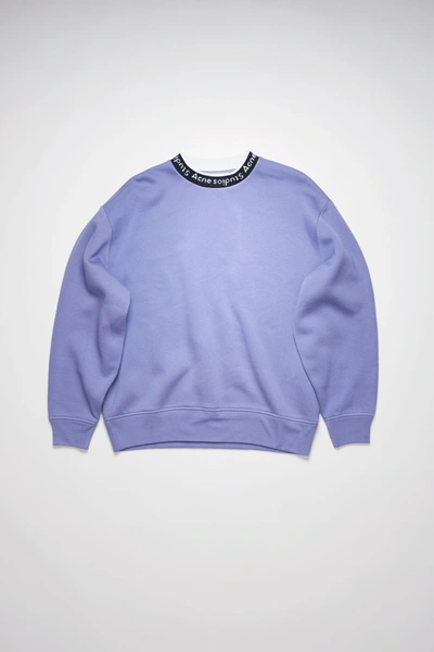 Shop Acne Studios Logo Jacquard Sweatshirt Dusty Purple