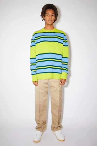 Shop Acne Studios Striped Sweater Green/blue