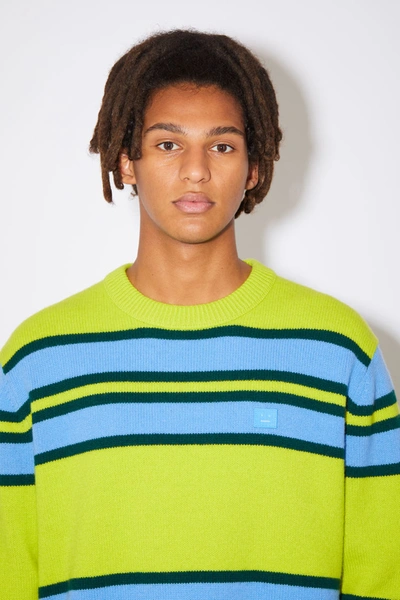Shop Acne Studios Striped Sweater Green/blue