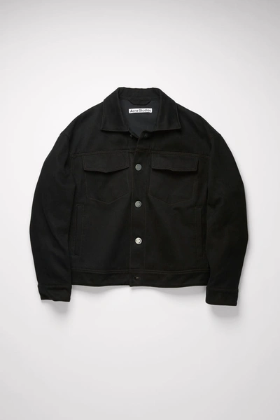 Shop Acne Studios Cotton Twill Jacket Black