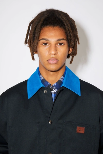 Shop Acne Studios Workwear Jacket Black/royal Blue