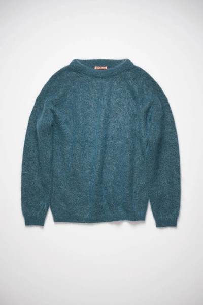 Shop Acne Studios Crewneck Sweater Teal Blue