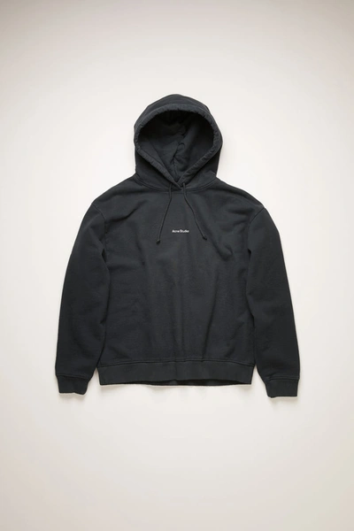 Shop Acne Studios Logo-print Hooded Sweatshirt Black