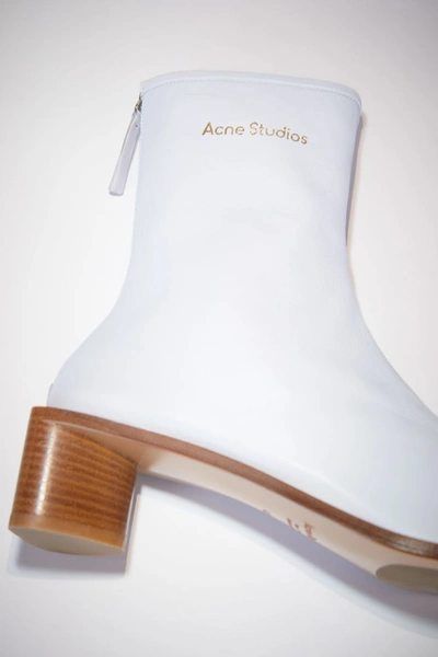 Shop Acne Studios Branded Leather Boots Old Pink/beige