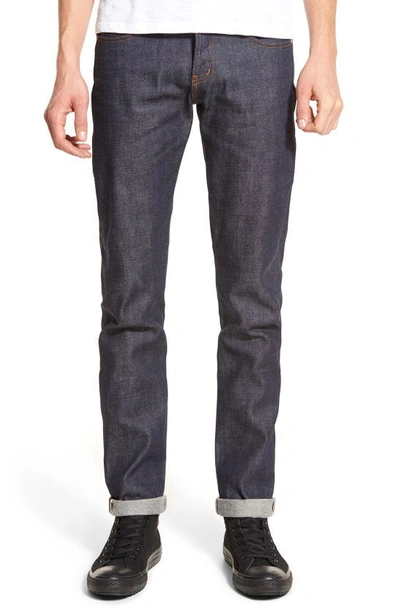 Shop Naked And Famous Super Skinny Guy Skinny Fit Selvedge Jeans In Indigo
