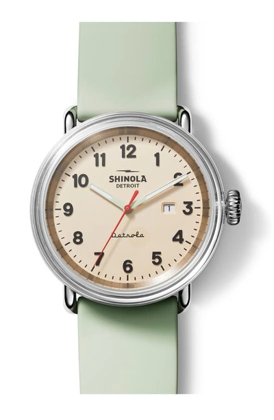 Shop Shinola Detrola The Mint Condition Silicone Strap Watch, 43mm In Natural