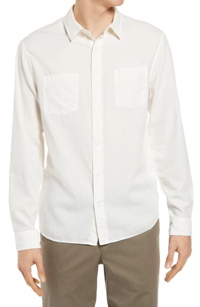 Shop Vince Classic Fit Garment Dyed Button-up Shirt In Off White