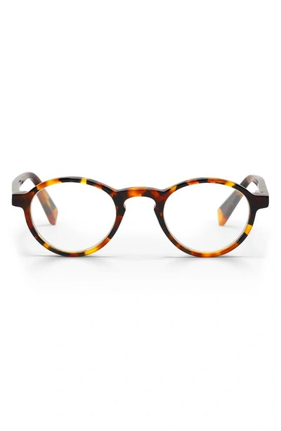 Shop Eyebobs Board Stiff 44mm Round Reading Glasses In Tokyo Tortoise/ Clear