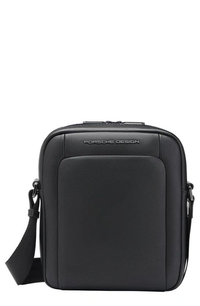 Men shoulder bag Porsche Design Roadster black leather casual travel  crossbody