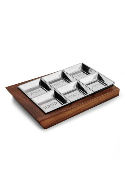 Nambe Judaica Geo Seder Plate In Silver Wood