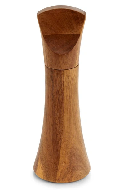Shop Nambe Contour Acacia Wood Pepper Mill In Brown