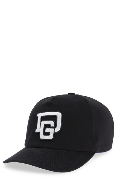 Shop Dolce & Gabbana Kids' Dg Logo Patch Baseball Cap In Nero