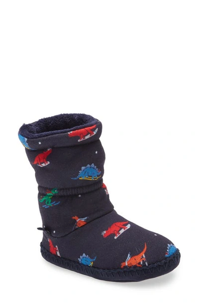 Shop Joules Kids' Padabout Boot Slipper In Navy Dinos