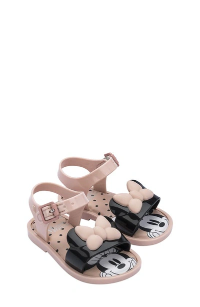 Shop Mini Melissa X Disney® Minnie Mouse Sandal In Beige/ Black