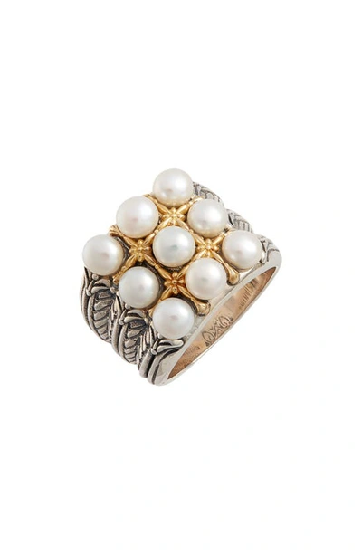 Shop Konstantino Thalia Pearl Wide Ring In Silver/ Pearl