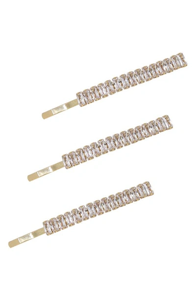 Shop Ettika 3-pack Crystal Bobby Pins In Gold