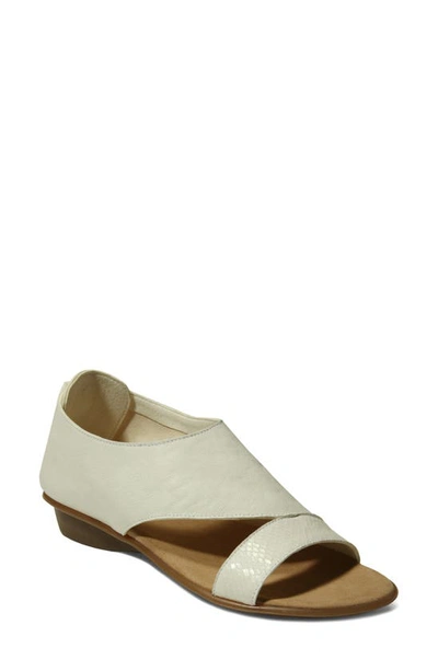Shop Sesto Meucci Everly Shield Sandal In White Rocky Leather